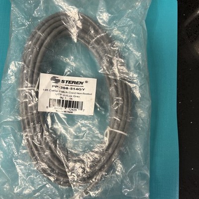 Steren Cat 5e PP-308-514GY Ethernet Patch (RJ-45) Cable UTP Gray  14 ft