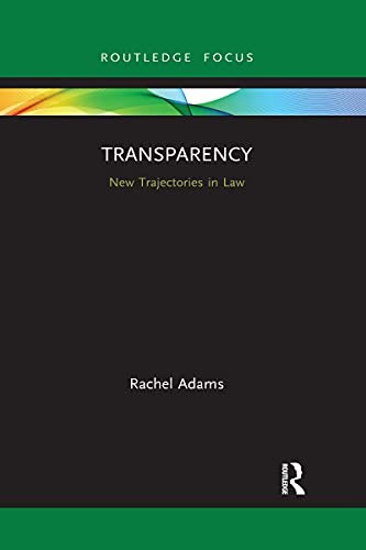 Transparency: New Trajectories in Law by Rachel Adams 9781032175539 NEW - Image 3
