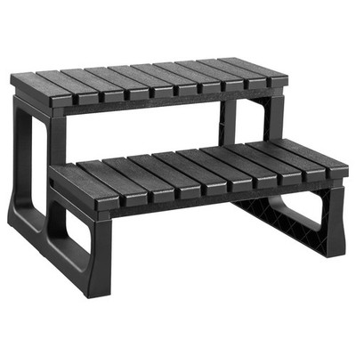 2-Step All-Weather Hot Tub Ladder 320lbs 23.6in Wide Quick-Drain PP Steps
