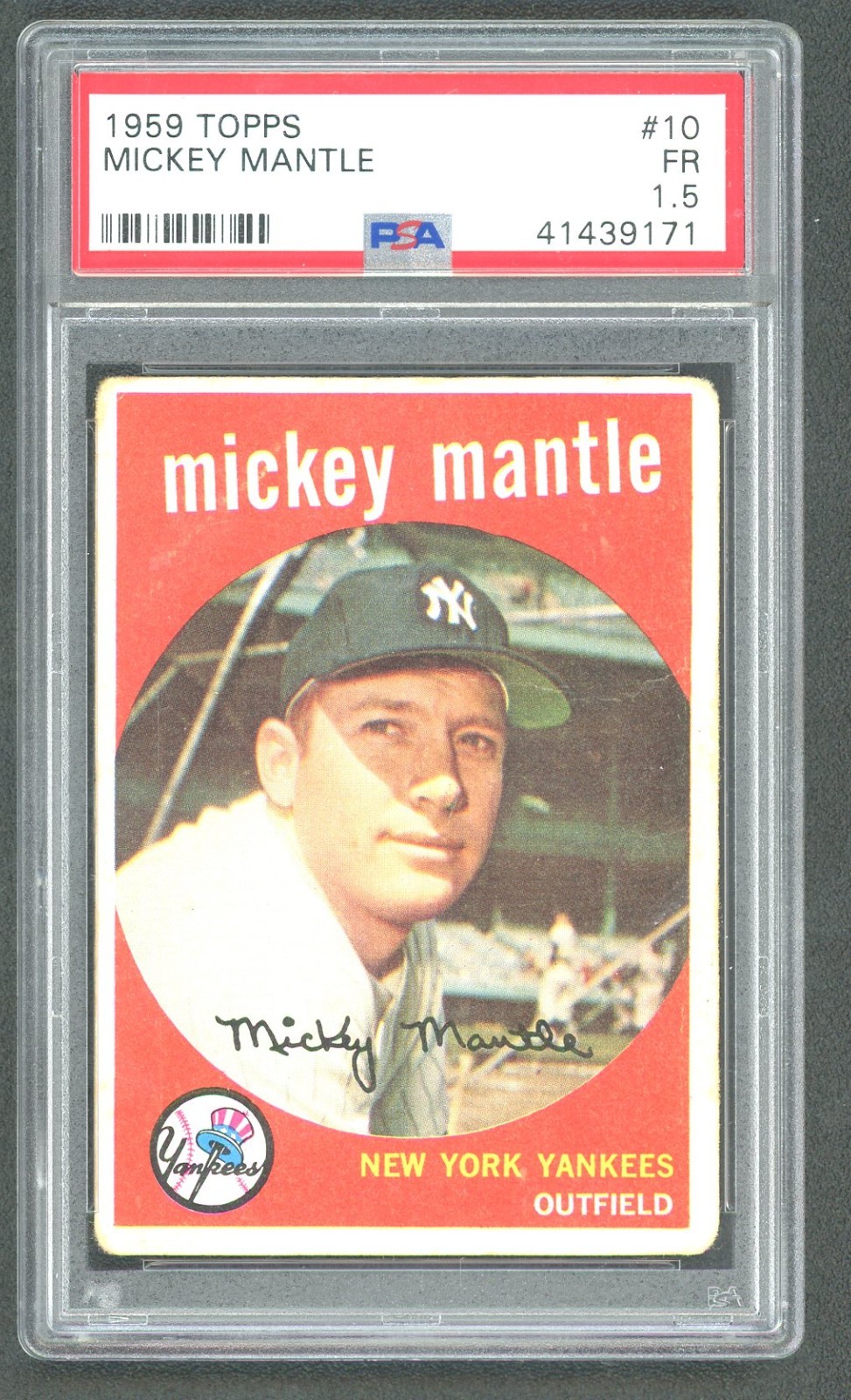 1959 Topps Mickey Mantle #10 PSA 1.5 FAIR HOF