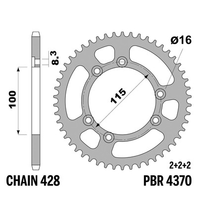 FANTIC MOTOR TZ 125 2012-2013 Krone PBR Schritt 428 58 Zähne Eisen