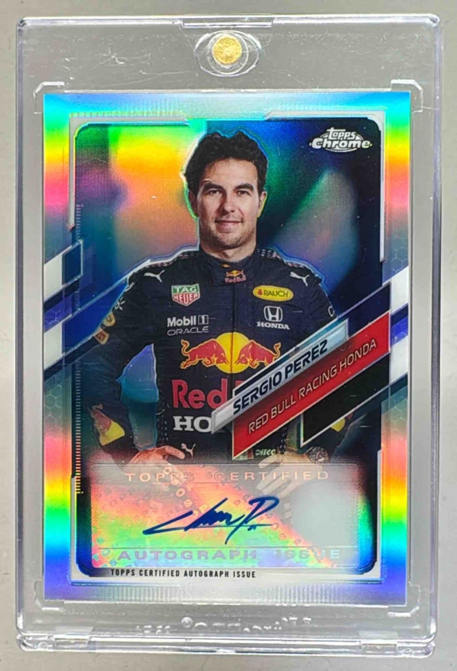 SERGIO PEREZ 2021 Topps Chrome F1 REFRACTOR AUTO #d /85 Formula 1