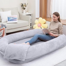 Ultra-Soft Human Size Dog Bed for People and Pets; 77  x51  x11  
