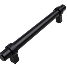 5 in. Matte Black Euro Style Solid Cabinet Drawer Bar Pulls 10-Pack 
