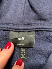 H&M Hoodie Kapuzenpullover Sweatshirt Jungen Loose Fit Größe M blau Longsleeve