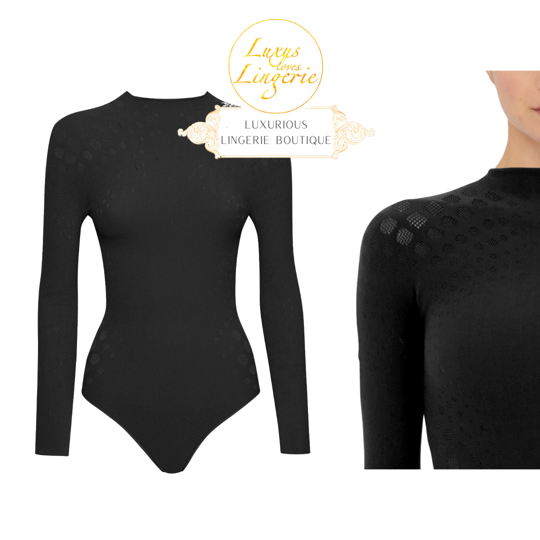 Dots Illusion Net Body By Wolford L Large Black Transparent Opaque