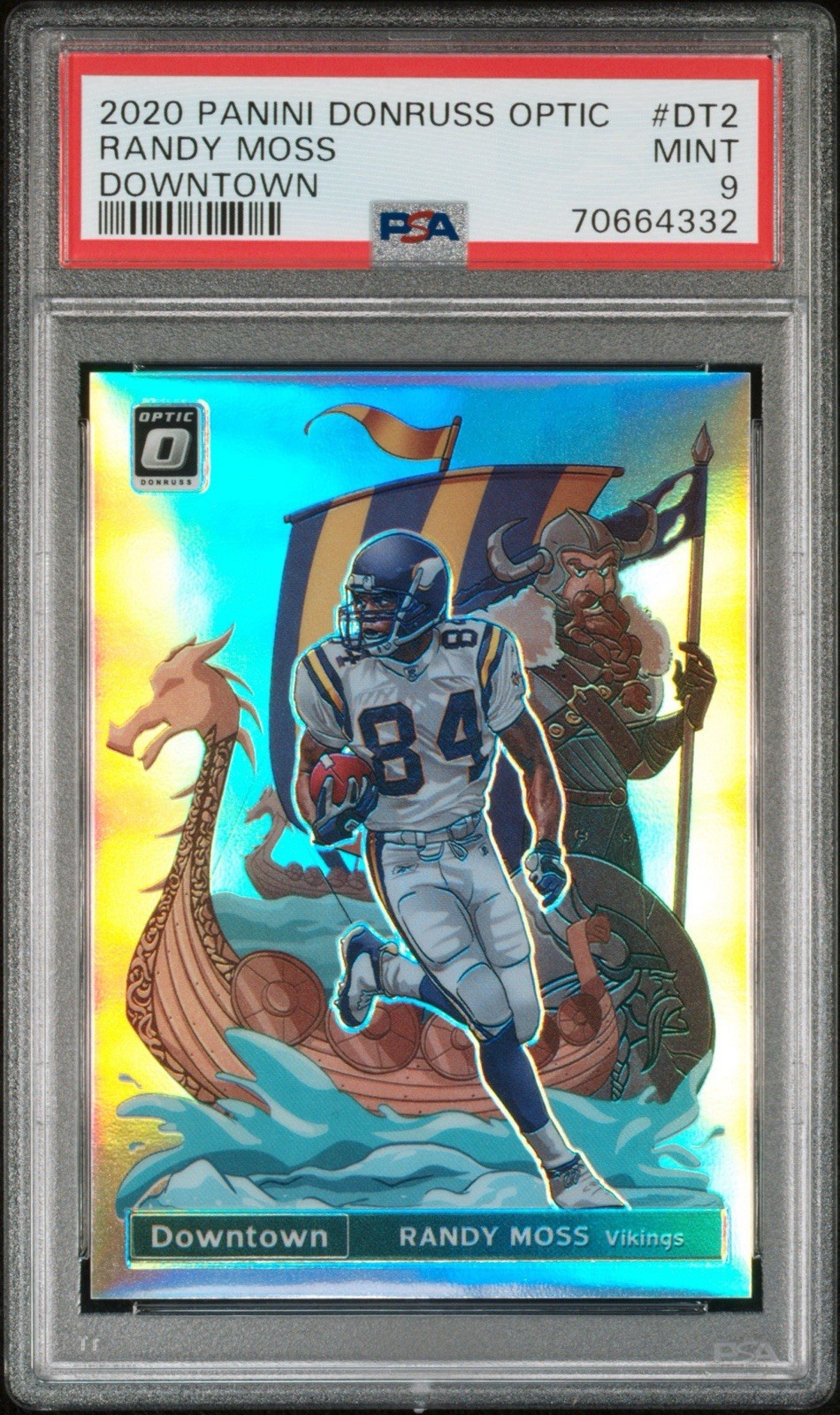 2020 Panini Donruss Optic Downtown Randy Moss #DT-2 Vikings SSP PSA 9