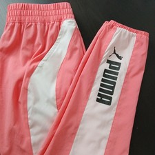PUMA FIT Women's Woven Training Jogger Small pink white pockets lightweight