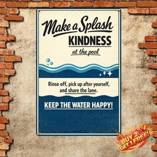 Funny Pool Sign Durable Aluminum Metal Tin Sign 8x12 Outdoor Decor