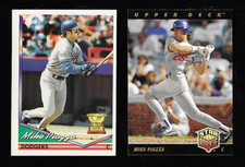 Mike Piazza Dodgers 2 Card Lot - 1994 Topps #1 & 1993 Upper Deck #2 Star Rookie