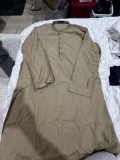 J. Men's Beige Regular Fit Embroidered Kurta Size M Kurtas/Kurti Traditional