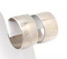 Vintage Chunky Kramer Silver Hoop Clip on Earrings Costume Jewelry Statement