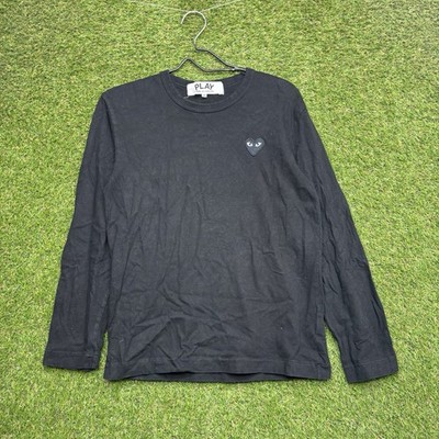 Play Comme Des Garcons Shirt Mens Medium Slim Fit Black Heart Black Long Sleeve
