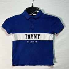 Tommy Hilfiger Boys Classic Polo Collar Shirt Top Blue Short Sleeves Size 4