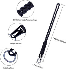 Heavy Duty Braided 550 Paracord Neck Lanyard Keychain for Men Women Outdoor S...