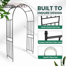 47" x 17.5" x 86" Metal Garden Arch Arbor Outdoor Garden Archway Arbor Trellis
