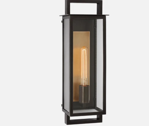 VISUAL COMFORT & CO. S 2192AI-CG HALLE LARGE WALL LANTERN AGED IRON CLEAR GLASS - Picture 1 of 3