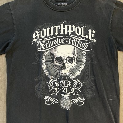 Southpole Exclusive Edition Mens L T Shirt Black Skull Graphic