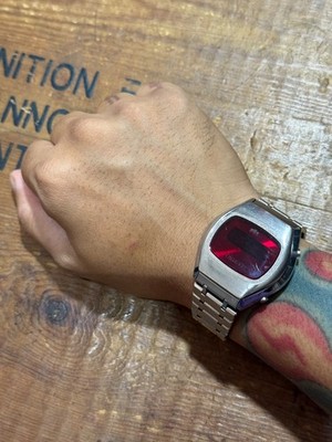 Vintage 70s Orient Touchtron Led Watch Japan Junk Not Working For Parts