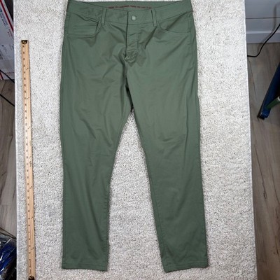 Rhone Commuter Pants Mens 36x30 Olive Green Excellent 4-Way Stretch 100554