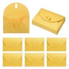 4.1x2.8 Inch Mini Card Envelopes, 20Pcs Cute Cards with Heart Clasp, Yellow