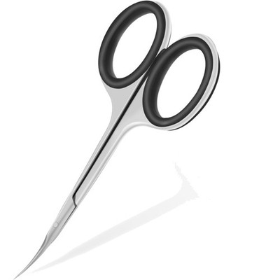 Precise Cuticle Scissors with Curved Tip, Non-Slip Silicone Finger Holes, Ext...