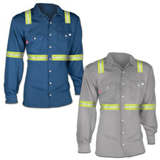 REED FR TecaSafe One Work Shirt Flame Resistant Hi Vis Reflective CAT 2 2112