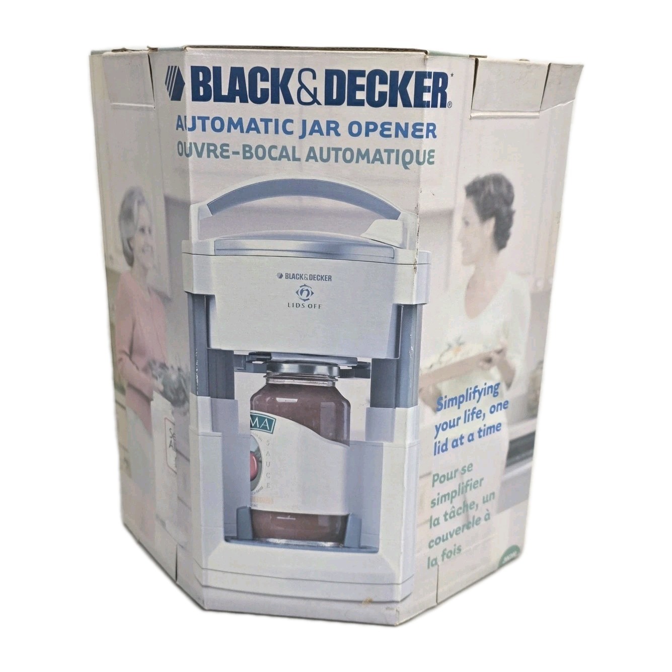 Black Decker Automatic Jar Opener Lids Off Electric Kitchen 