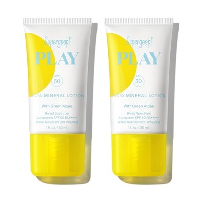 Supergoop! PLAY Mineral Lotion SPF 50 Sunscreen - 1 fl oz, 2 Pack