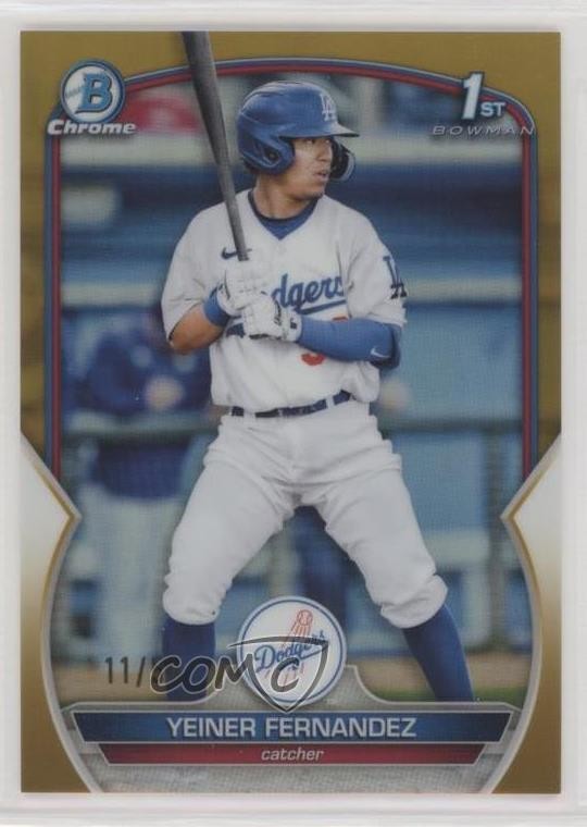 2023 Bowman Chrome Prospects Gold Refractor 11/50 Yeiner Fernandez #BCP-138 3a1