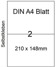 Versandetiketten auf DIN A4 Blatt selbstklebe...