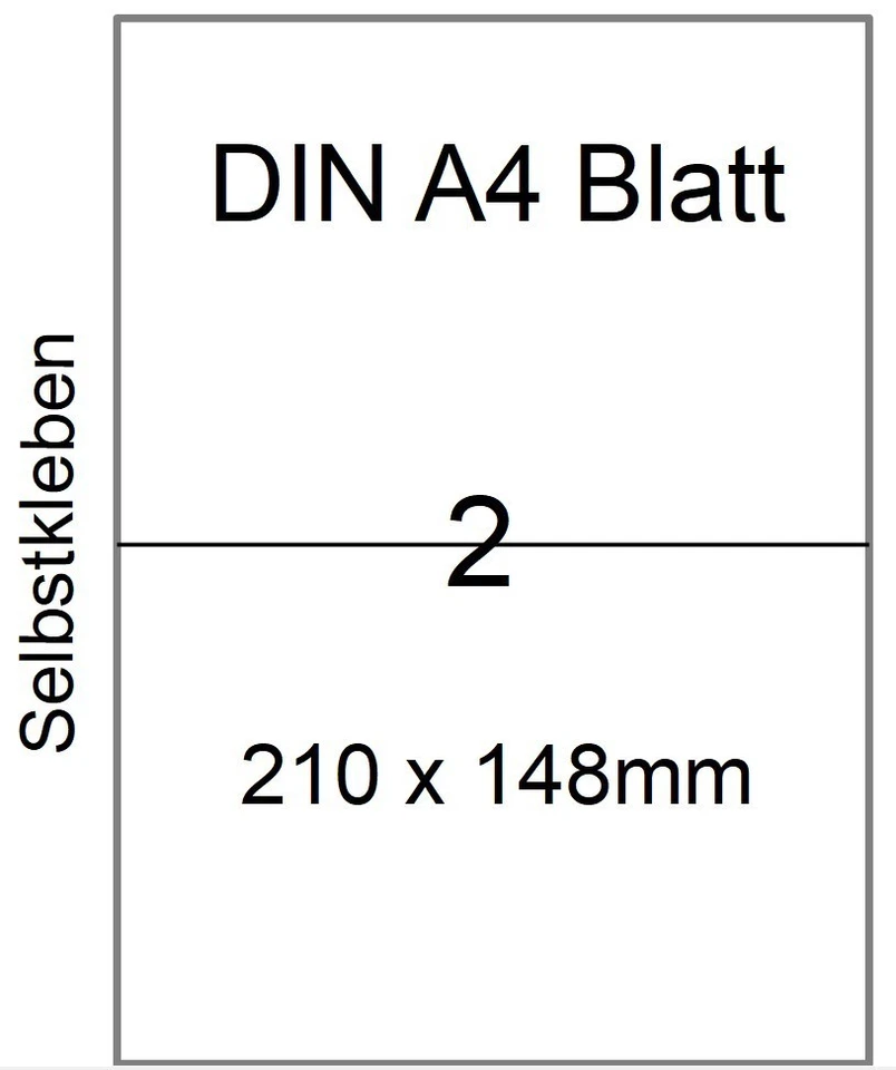 MARKENLOS Versandetiketten auf DIN A4 Blatt selbstklebende 2 X DIN A5 Paketaufkleber