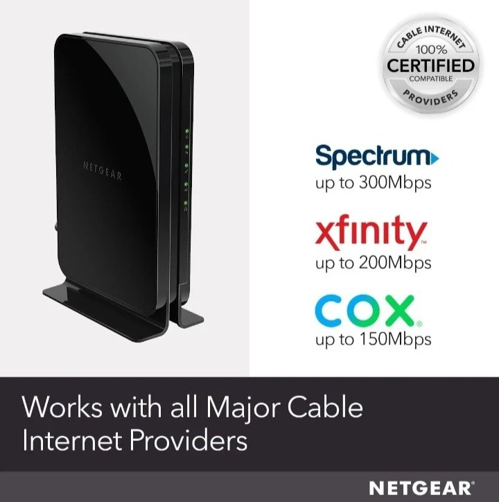 NETGEAR Cable Modem CM500 Compatible w/all Cable Providers Xfinity Spectrum Cox - Image 3 of 4