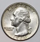 1964-D Washington Quarter - 90% Silver - Extra Fine - #0704EA