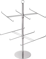 Wire Spinner Rack 2 Tier 12 Peg Rotating Chrome Stand Countertop