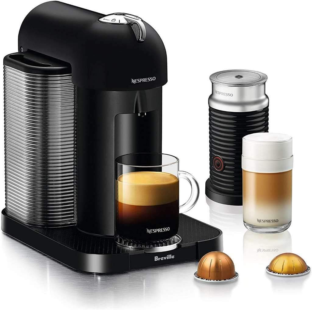 Nespresso Vertuo Coffee and Espresso Maker by Breville, Matte Black with Aerocci