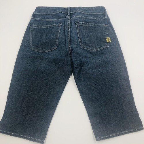 Rich & Skinny Womens 25 BERMUDA Length Jean SHORTS Dark Denim Wash - Picture 6 of 14