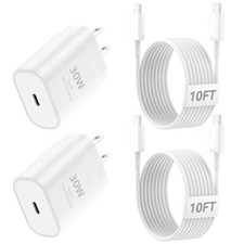 2x Cargador Rapido de Pared 30W USB Tipo C Para iPhone 16 Apple MFi Certificado