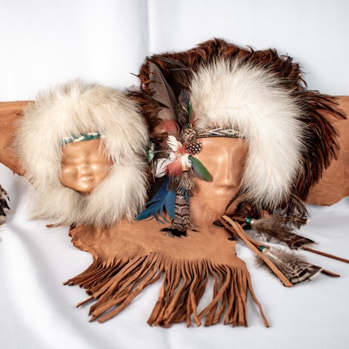 Vintage ALASKA Handmade Moose Pelt Eskimo Dream Catcher Size 36"W x 18"L