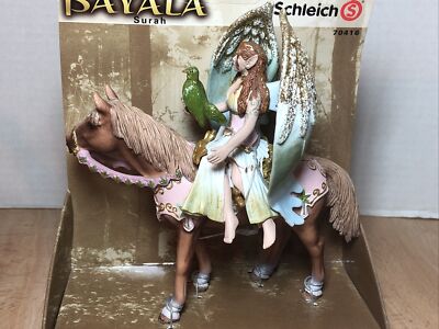 Schleich Bayala Elf Fairy Surah on Horse Bird Fantasy Figurine #70416 2006 NOS