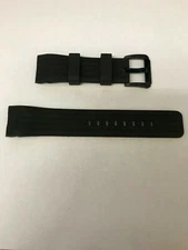 Bulova Men's 98B142 Black Rubber Band Watch Strap Black Buckle Replacement Band