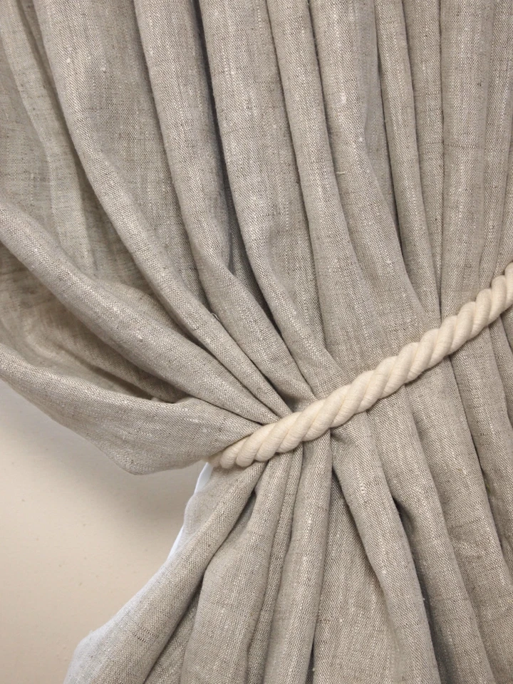 Un par de cortinas Lux 100 % lino interlineadas forradas a medida 3,05 m de largo 2,80 m de ancho Foto 2 de 4