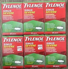 Tylenol Sinus Severe Non Drowsy Day Time 6x24 Caplets EXP 7/26 NEW SEALED 6 PACK
