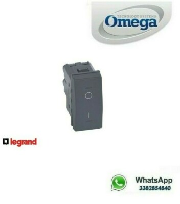 Interruttore 2 Poli 16A Vela Scura - Interruttore Elettrico Per Impianti Civili, Modello 682740 - Foto 5