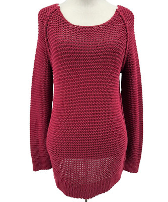 Etoile Isabel Marant Red Long Sleeve Open Knit Pullover Sweater Size 1 Small