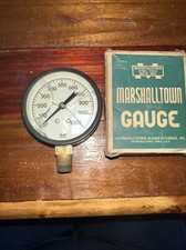 Vintage Marshalltown Iowa Gauge 0-1000- Made in USA (cracked cover)