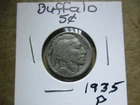 Buffalo/ Indian Head Nickel,  Original Date,  1935-P. #66
