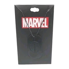 Deadpool Dog Tag Necklace Black Marvel Comics Dog Tags by Bioworld Official