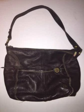 The Sak Brown Leather Shoulder Bag Purse Brass