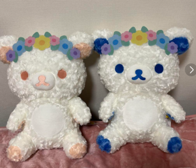 Rilakkuma White Rose Flower Crown Plush Doll Xl Set 38cm | eBay